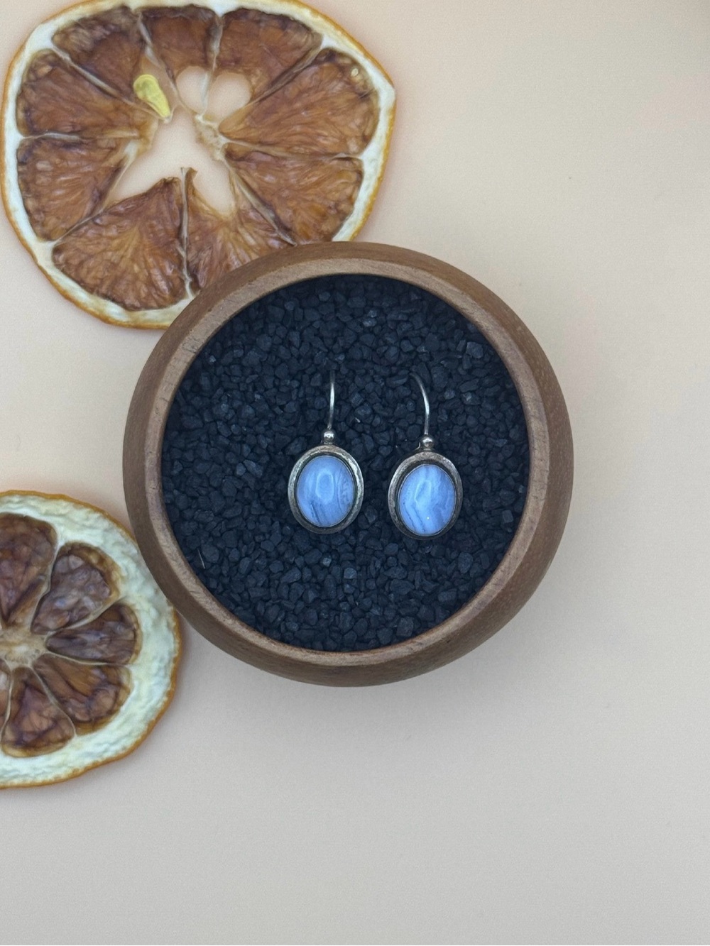 Cloud Whisper Blue Lace Agate Earrings Sterling Silver